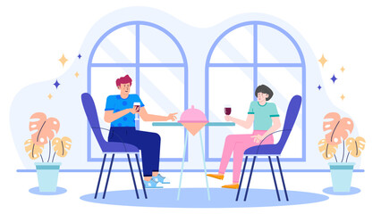 Couple in love dining at a restaurant, enjoying a romantic dinner together. Perfect for lifestyle blogs, relationship articles, or Valentines Day content.