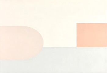 Generative AI Abstract Minimalist Composition with Soft Pink and Gray Tones