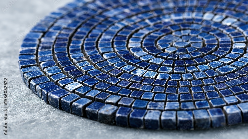 Poster close-up of a circular mosaic pattern.