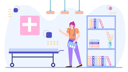 Doctor ready for a patient in a serene clinic setting. Great for medical websites, brochures, or healthcare presentations.