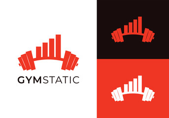 This is a statistics barbell logo. This logo is suitable for gym, fitness, physical training and the likes.