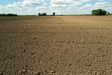 Fertilizer soil for growing plants. Mud on field. Agricultural industry. Soil for growing plants....