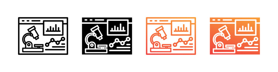 Data Analysis Multi Style Icon Set Vector 