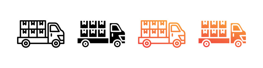 Transportation Multi Style Icon Set Vector 