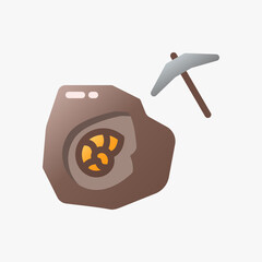 Design Illustration graphic of fossil discovery icon with gradient style. Suitable for historical presentation, UI, mobile design, web design, etc.