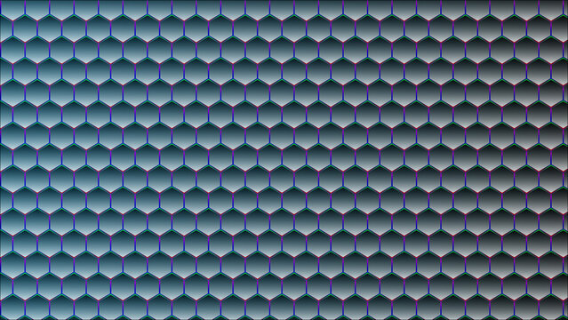 Hexagonal abstract metal background. hexagon pattern. Seamless background. Abstract honeycomb background in grey color. 3d metal pattern of hexagon or honeycomb or polygon .