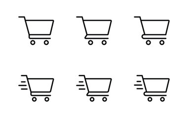 Shopping cart icon set vector