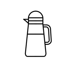 vector design illustration sketch of a glass thermos filled with coffee, thermos icon, thermos logo, good as a sticker.