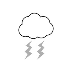 雲と雷のシンプルなアイコン