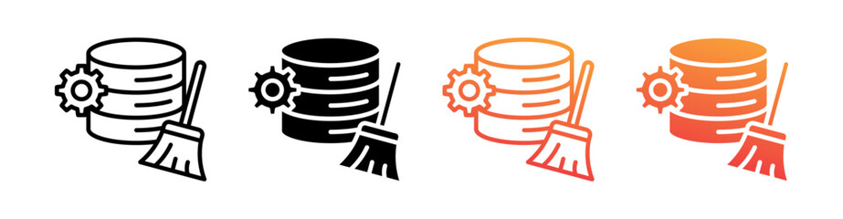 Data Cleansing Multi Style Icon Set Vector  © Kholifah rokhman