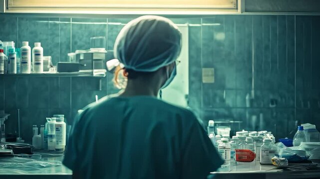 Healthcare Professional Preparing Medicine in Lab