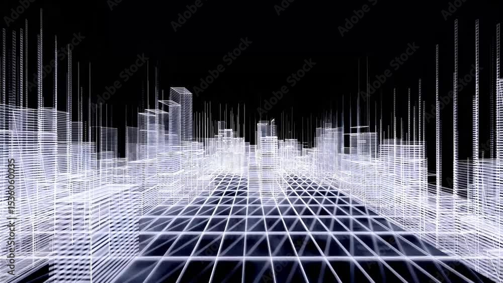 Aufkleber corridor abstract background. hologram are forming to form space or corridor. futuristic sci-fi and 