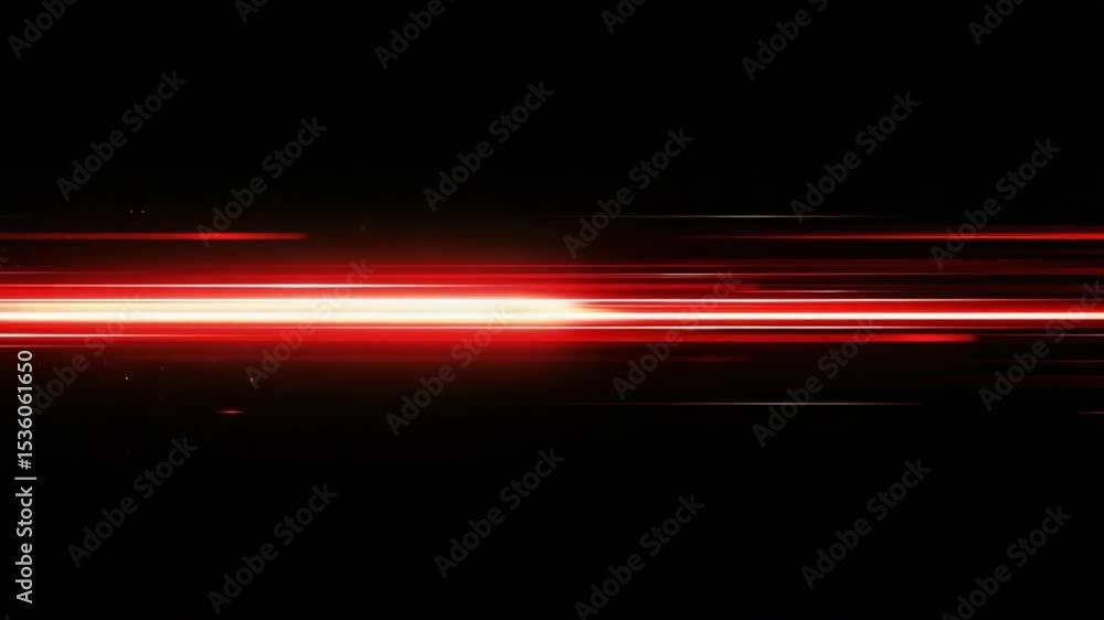 Poster dynamic red light streaks on black background abstract speed motion effect
