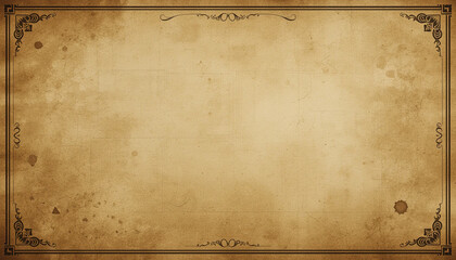 A vintage-style parchment paper with ornate borders
