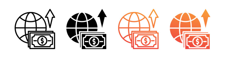 Economic Multi Style Icon Set Vector 