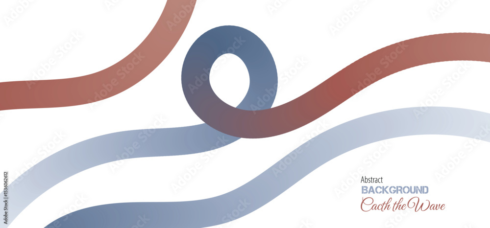 Aufkleber abstract color lines with dusty blue gradient palette on a white background. vector curved shapes - 