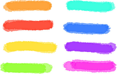 Obraz premium Colorful textured brushstrokes png element. Vibrant and cheerful rainbow painting strokes on transparent background for art, design, graphic, illustration