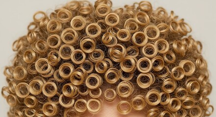 Close-up of Curly Blonde Hair Texture Detail
