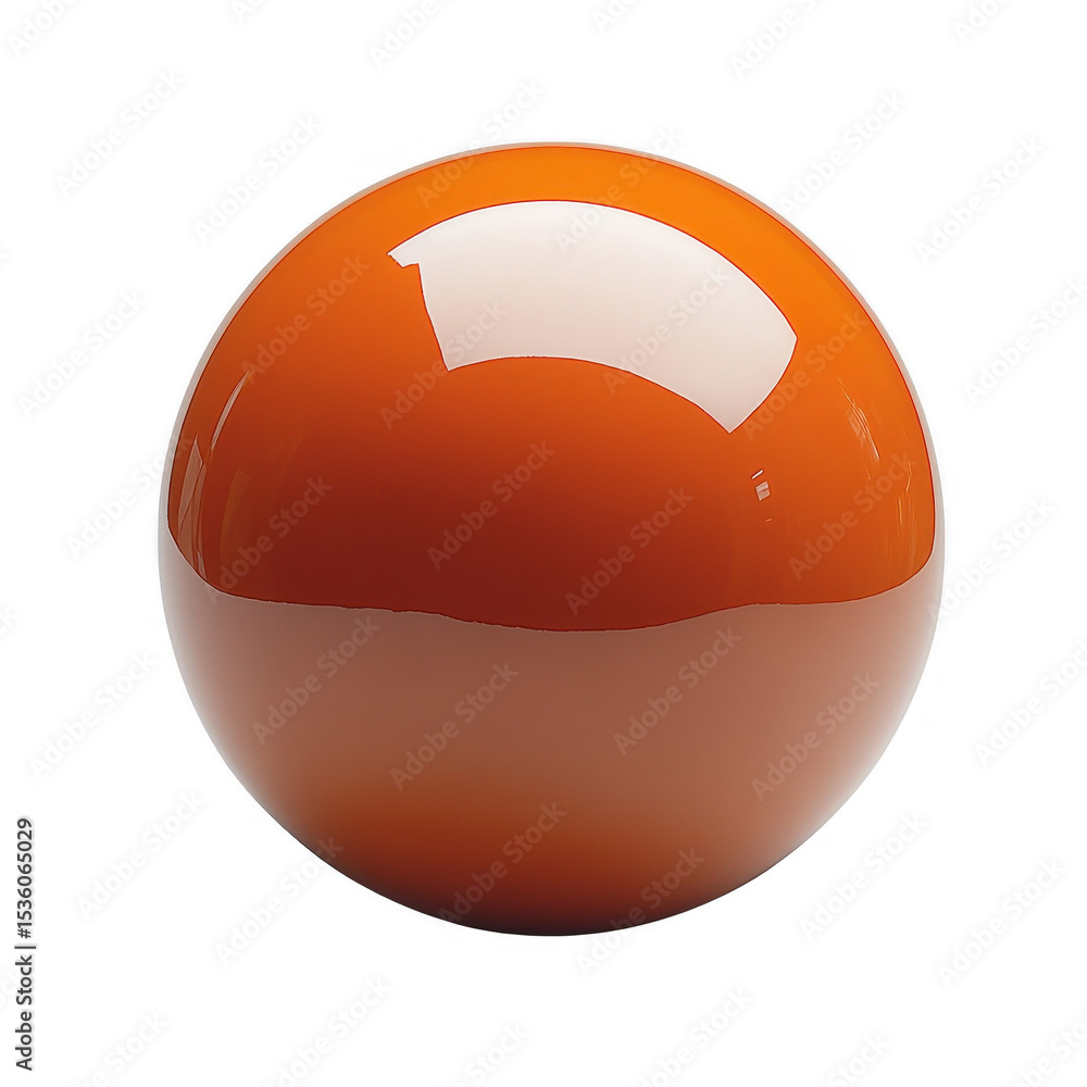 Aufkleber orange billiard ball isolated on black background for pool game or snooker with reflection and shado