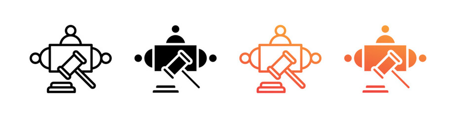 Arbitration Multi Style Icon Set Vector 