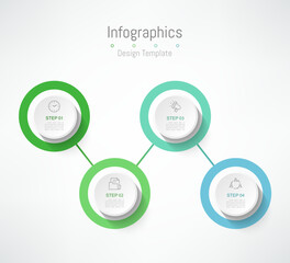 Infographic 4 options design elements for your business data. Vector Illustration.