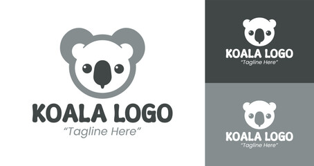 Obraz premium Creative Koala Logo Design in Gray for Professional Branding