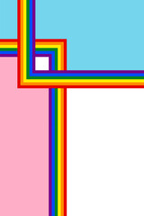 Pride month background. Abstract pride festival. Colorful pride pattern. Celebrate equality, people, loves, heart and lgbtq. Fun design with elements. Wallpaper, banner, poster, postcard, rainbow.