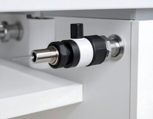 Close-up of a white machine part