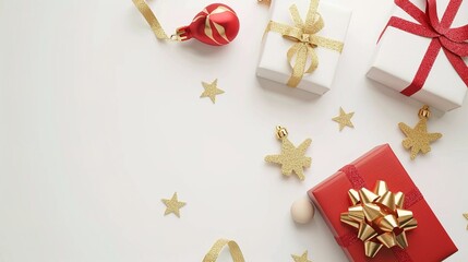 3D Gift Box - shaped Decorations on White Background