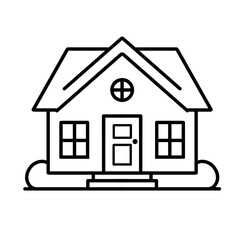 simple house sketch vector design illustration, house icon, house logo, good as sticker.