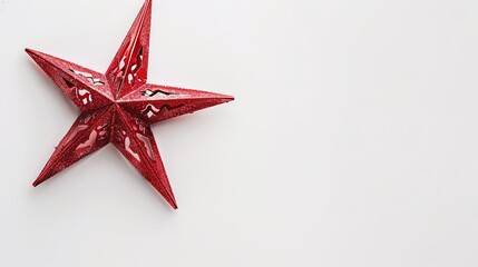 3D Star - shaped Decoration on White Background