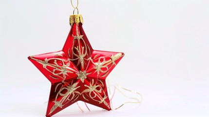 3D Star - shaped Decoration on White Background