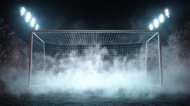 Soccer goal night