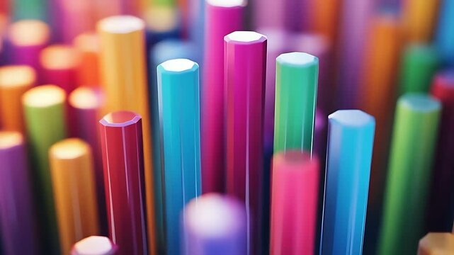 Colorful collection of vibrant straws arranged in a dynamic pattern, creating a playful background