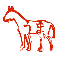 年賀状　午年　はんこ