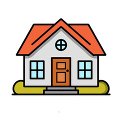 simple house vector design illustration, house icon, house logo, good as sticker.