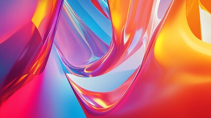 Abstract background with flowing shapes in vibrant gradient colors and subtle shine effect