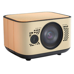 Fototapeta premium Portable projector for home theater entertainment hd led projector video projector mini projector device on transparent background