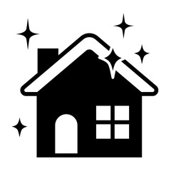 House Cleaning glyph icon. House service symbol. Vector illustration.