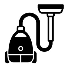 Vacuum cleaner glyph icon. Vector illustration.