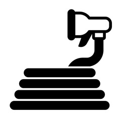 Water hose, Garden hose glyph icon. Vector illustration.