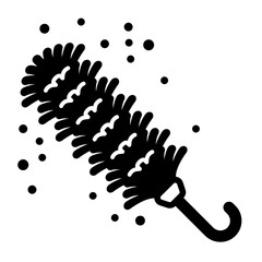 Feather Duster for Cleaning glyph icon. Vector illustration.
