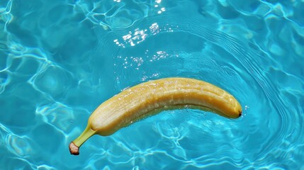 Banana in Pool Water Ripples