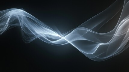 Abstract flowing light trails on dark background