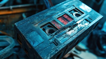 Dusty vintage video cassette