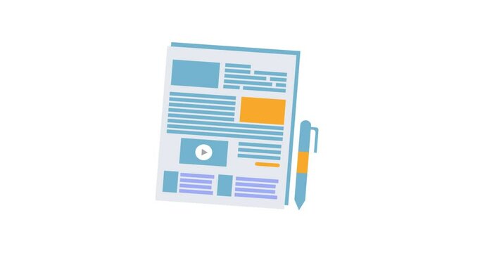 A modern animated icon representing content marketing, often shown with visuals like a megaphone, document, or digital media elements. Ideal for illustrating blog strategies, SEO campaigns, brand stor