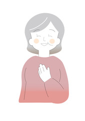 安心するシニア女性