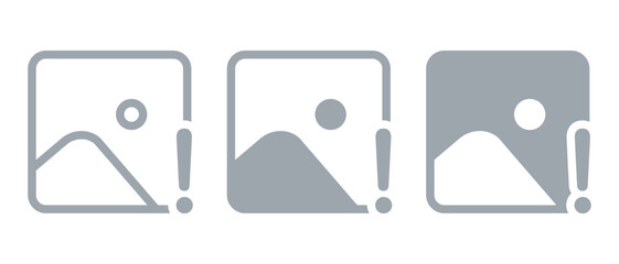 Photo image with warning symbol. Illustration vector