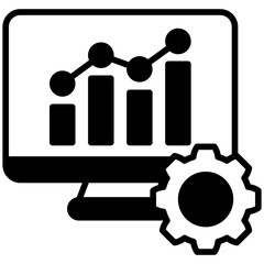 Graph glyph icon, use for machine learning, education, technology industry, UI, UX kit, app and web development, digital or print.