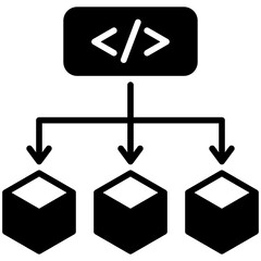 Function glyph icon, use for machine learning, education, technology industry, UI, UX kit, app and web development, digital or print.